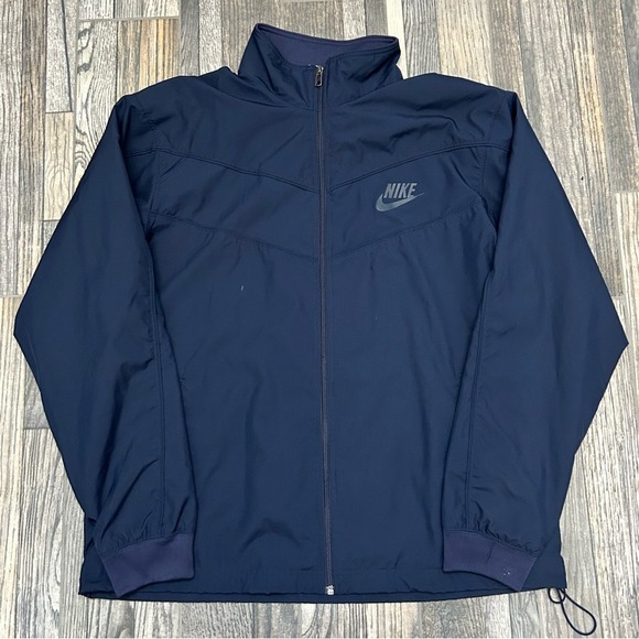 🔥🔥Vintage Y2K NIKE Navy Blue Full Zip Windbreaker Jacket XL - EUC